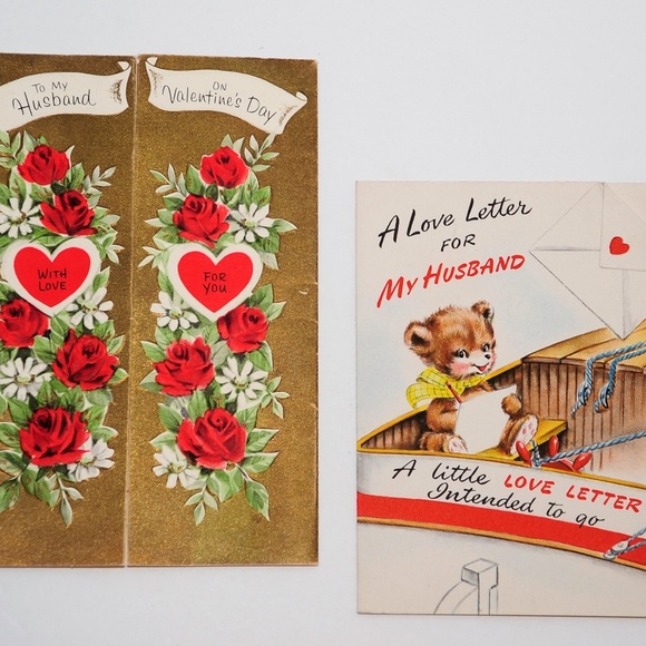 VTG Valentine's Day Folded Card Lot of 7, HUSBAND - Picture 4 of 8